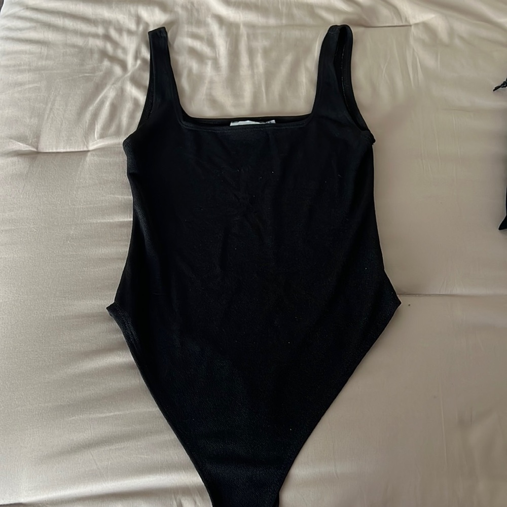 Flounce ASOS Black Sleeveless Bodysuit